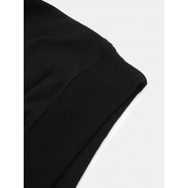 Mens Cat Music Note Print Crew Neck Pullover Sweatshirts