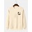 Mens Smile Face Chest Print Crew Neck Pullover Sweatshirts