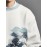 Mens Japanese Wave Ukiyoe Print Crew Neck Pullover Sweatshirts