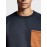 Mens Contrast Chest Pocket Crew Neck Casual Pullover Sweatshirts Winter