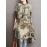 Casual Floral Print Stand Collar Long Sleeve Cotton Blouse